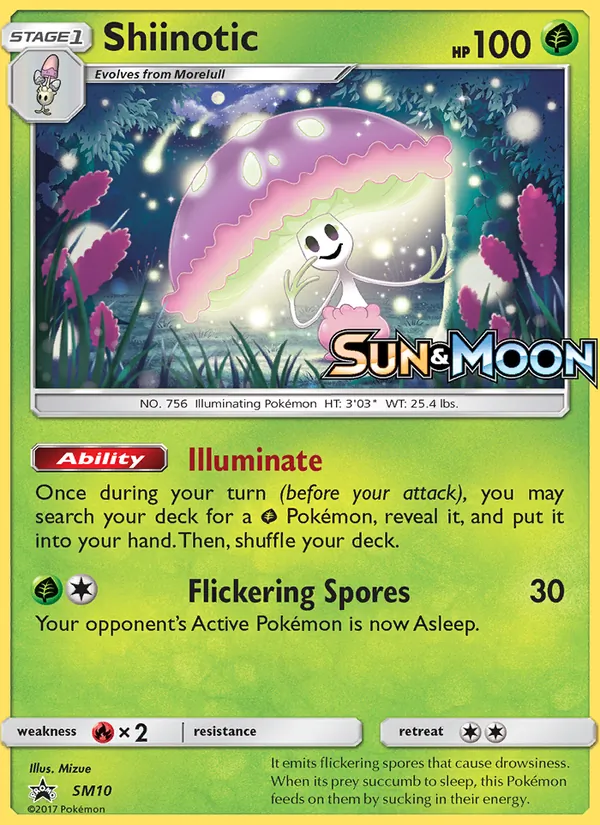 Carta Shiinotic, número SM10/248 da coleção Sol e Lua Promos