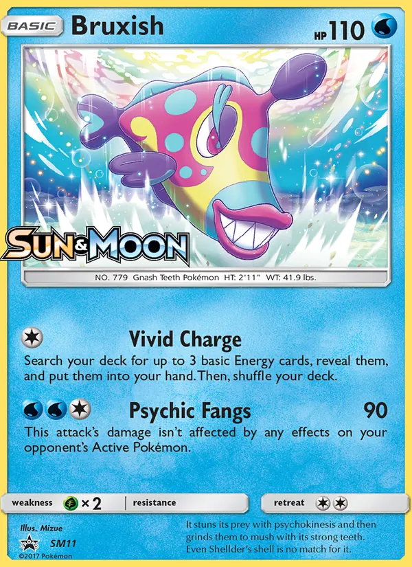Carta Bruxish, número SM11/248 da coleção Sol e Lua Promos