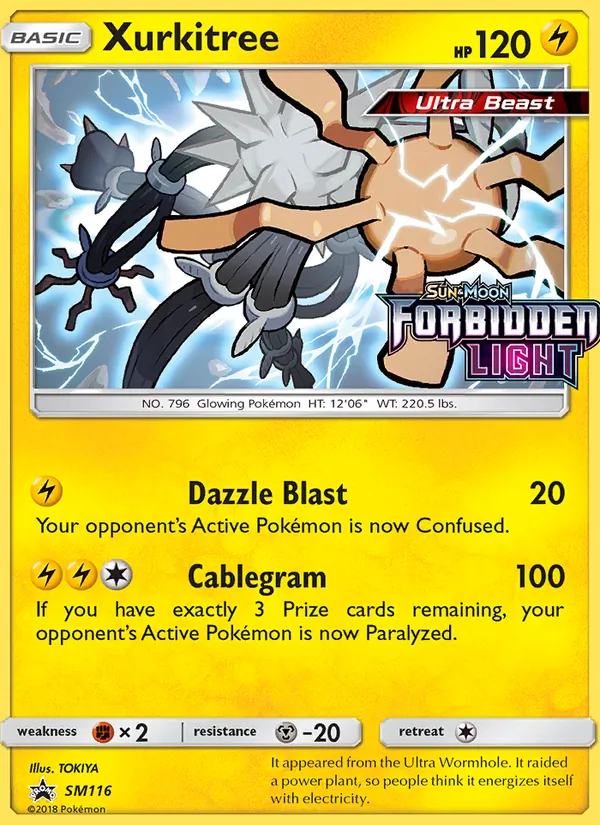 Carta Xurkitree, número SM116/248 da coleção Sol e Lua Promos