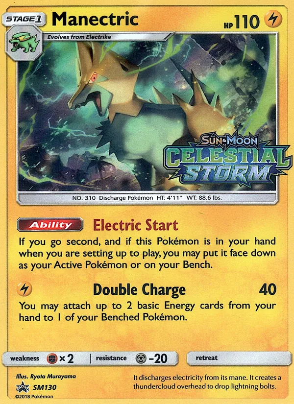 Carta Manectric, número SM130/248 da coleção Sol e Lua Promos