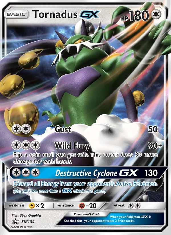 Carta Tornadus GX, número SM134/248 da coleção Sol e Lua Promos