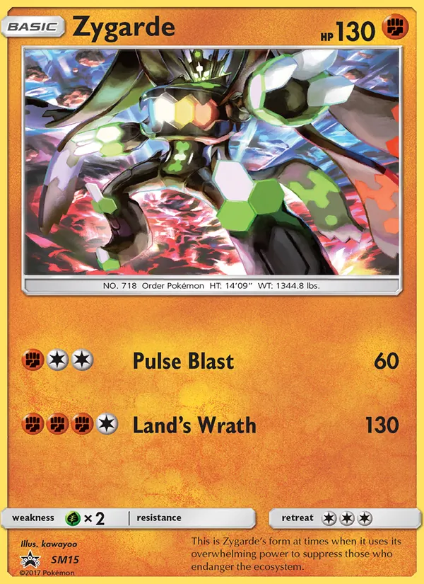 Carta Zygarde, número SM15/248 da coleção Sol e Lua Promos