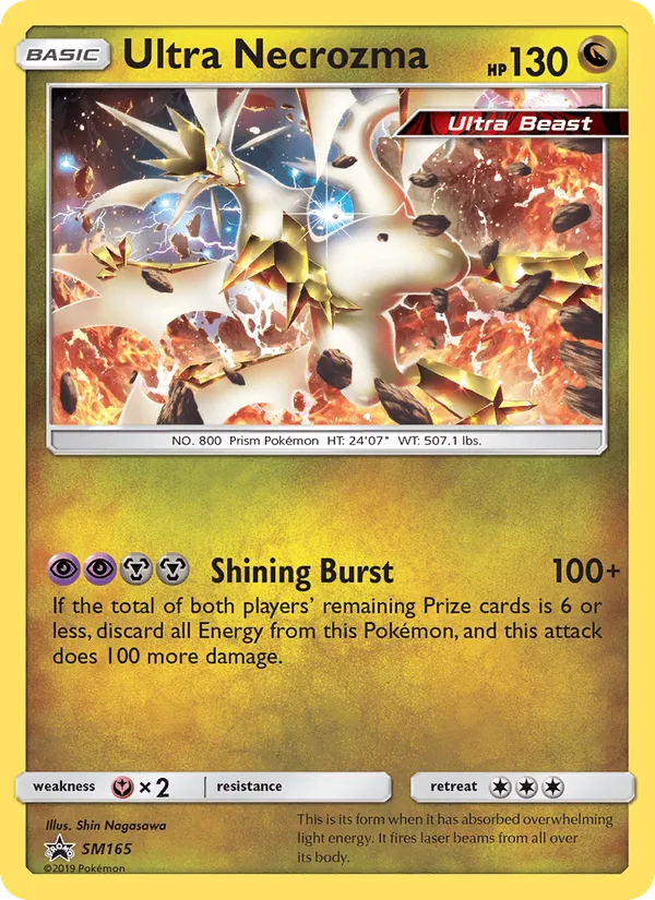 Carta Ultra Necrozma, número SM165/248 da coleção Sol e Lua Promos