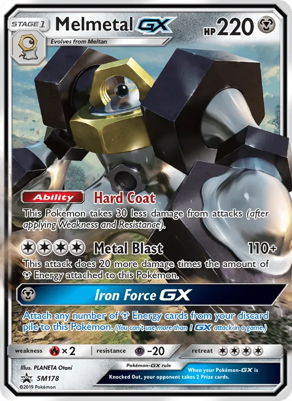 Carta Melmetal GX, número SM178/248 da coleção Sol e Lua Promos