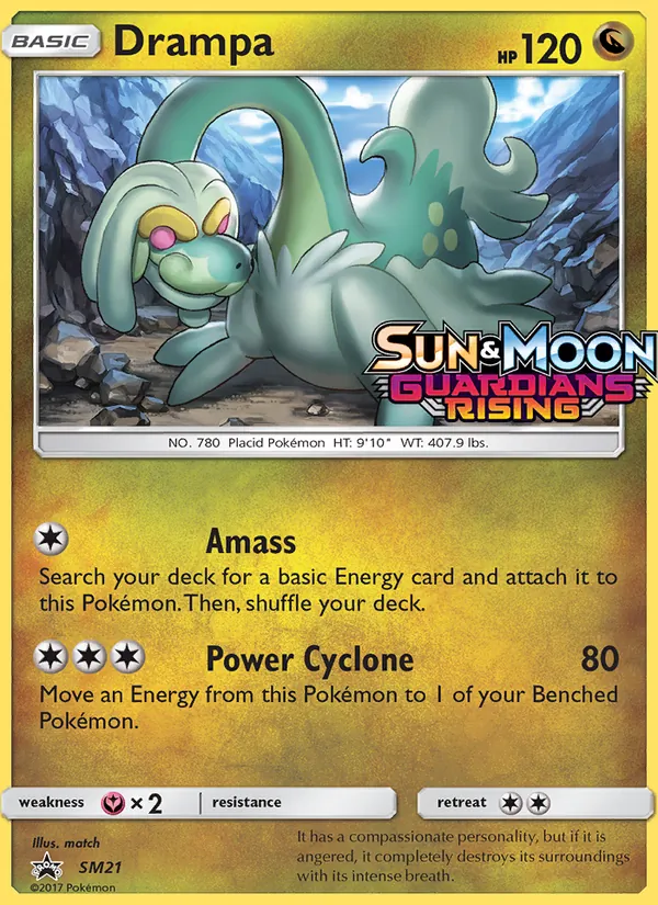 Carta Drampa, número SM21/248 da coleção Sol e Lua Promos