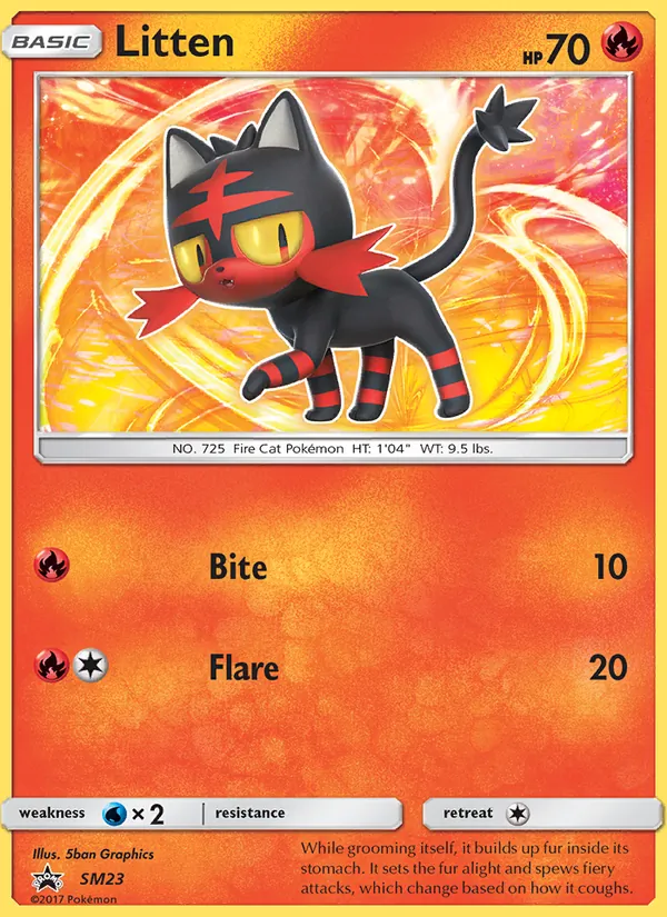 Carta Litten, número SM23/248 da coleção Sol e Lua Promos