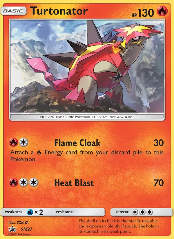 Carta Turtonator, número SM27/248 da coleção Sol e Lua Promos