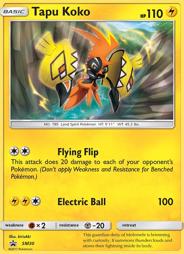 Carta Tapu Koko, número SM30/248 da coleção Sol e Lua Promos