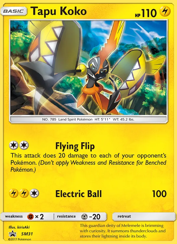 Carta Tapu Koko, número SM31/248 da coleção Sol e Lua Promos