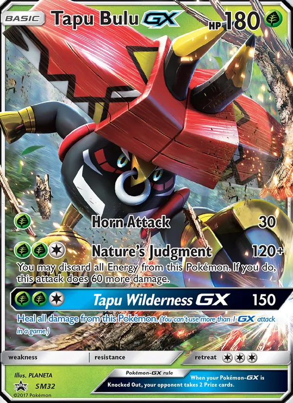 Carta Tapu Bulu GX, número SM32/248 da coleção Sol e Lua Promos