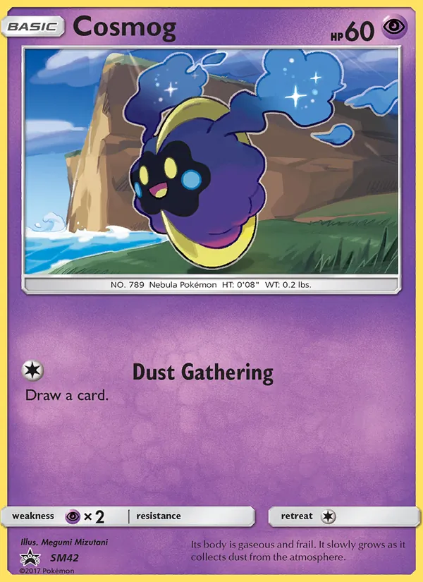 Carta Cosmog, número SM42/248 da coleção Sol e Lua Promos