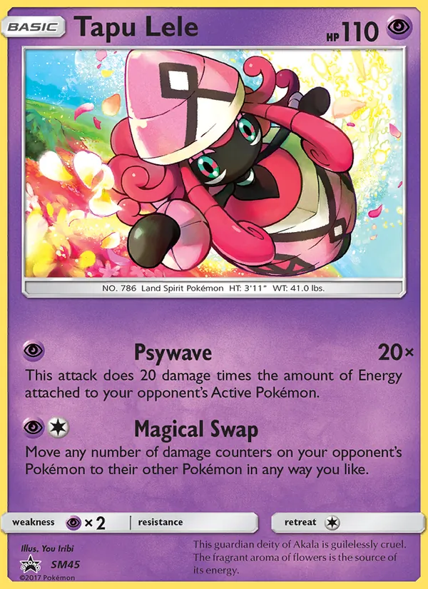 Carta Tapu Lele, número SM45/248 da coleção Sol e Lua Promos