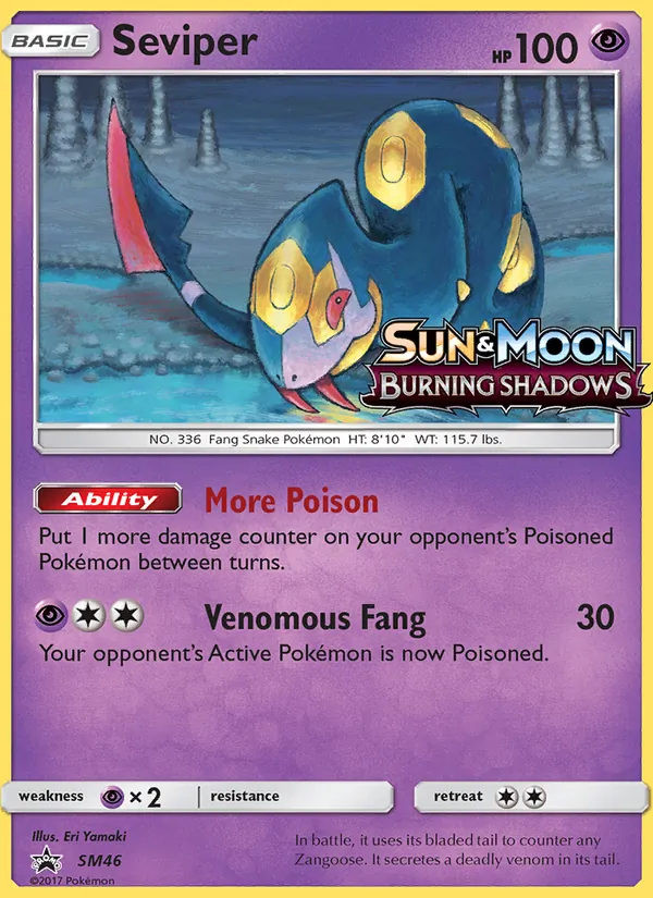 Carta Seviper, número SM46/248 da coleção Sol e Lua Promos