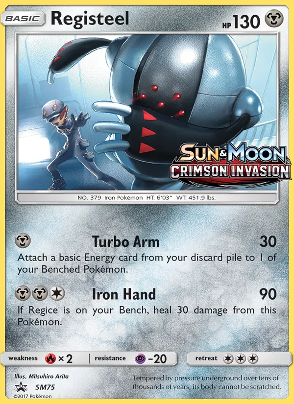 Carta Registeel, número SM75/248 da coleção Sol e Lua Promos