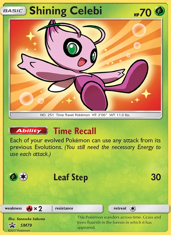 Carta Celebi Luminescente, número SM79/248 da coleção Sol e Lua Promos
