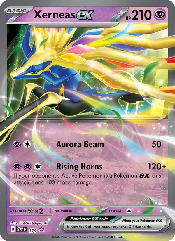 Carta Xerneas ex, número 179/225 da coleção SVP Black Star Promos
