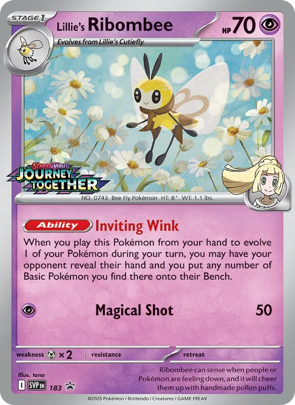 Carta Ribombee da Lílian, número 183/225 da coleção SVP Black Star Promos