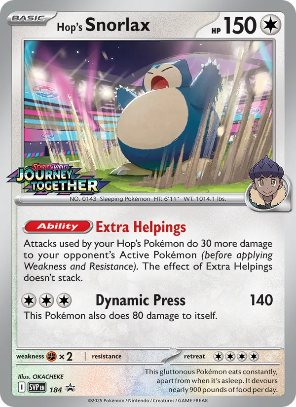 Carta Snorlax do Lupo, número 184/225 da coleção SVP Black Star Promos