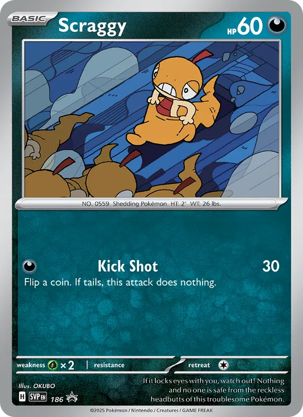 Carta Scraggy, número 186/225 da coleção SVP Black Star Promos