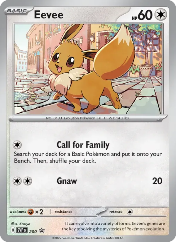 Carta Eevee, número 200/225 da coleção SVP Black Star Promos