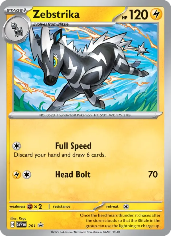 Carta Zebstrika, número 201/225 da coleção SVP Black Star Promos