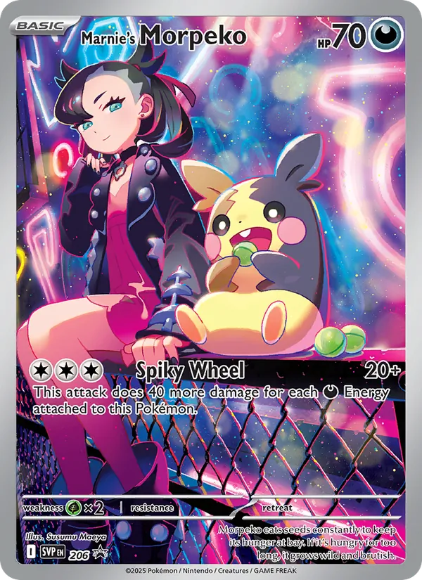 Carta Morpeko da Marine, número 206/225 da coleção SVP Black Star Promos