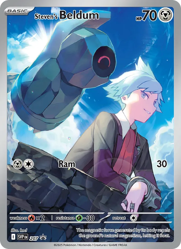 Carta Beldum do Steven, número 207/225 da coleção SVP Black Star Promos
