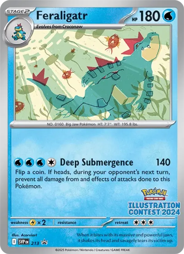 Carta Feraligatr, número 213/225 da coleção SVP Black Star Promos