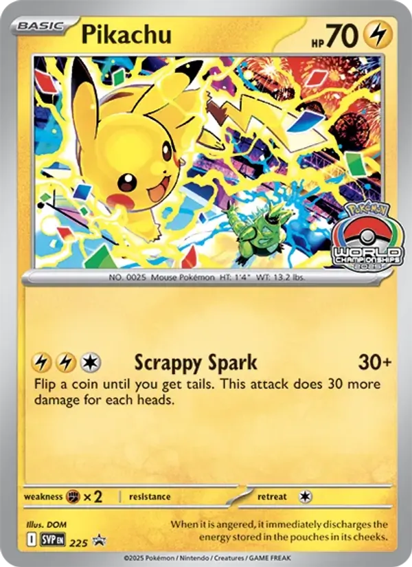 Carta Pikachu, número 225/225 da coleção SVP Black Star Promos