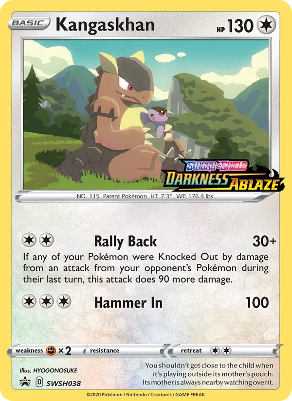 Carta Kangaskhan, número SWSH038/307 da coleção ESES Promos