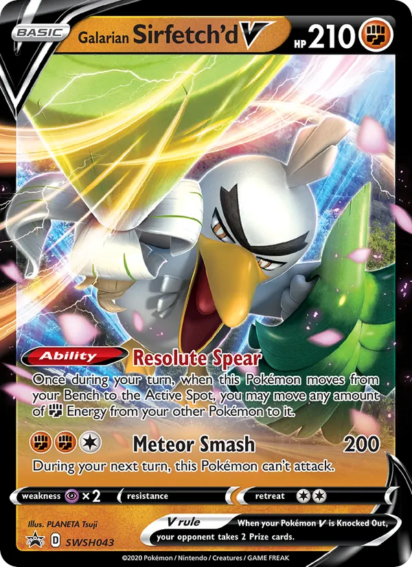 Carta Sirfetch'd de Galar V, número SWSH043/307 da coleção ESES Promos