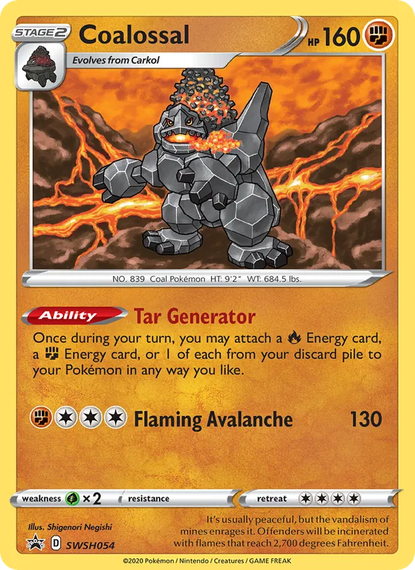 Carta Coalossal, número SWSH054/307 da coleção ESES Promos