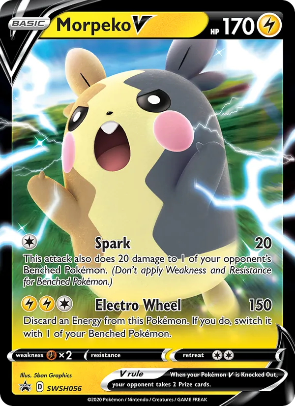 Carta Morpeko V, número SWSH056/307 da coleção ESES Promos
