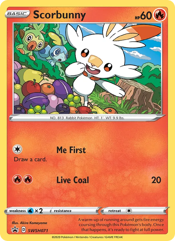 Carta Scorbunny, número SWSH071/307 da coleção ESES Promos
