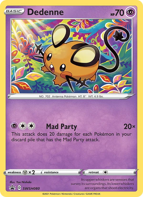 Carta Dedenne, número SWSH080/307 da coleção ESES Promos