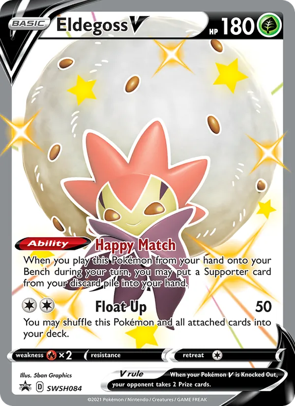 Carta Eldegoss V, número SWSH084/307 da coleção ESES Promos