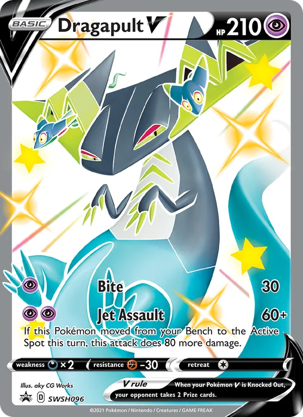 Carta Dragapult V, número SWSH096/307 da coleção ESES Promos