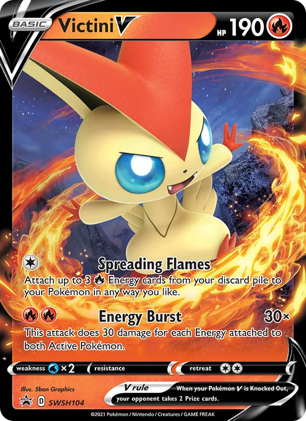 Carta Victini V, número SWSH104/307 da coleção ESES Promos