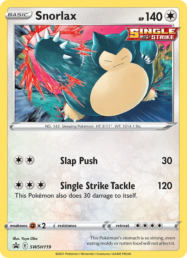 Carta Snorlax, número SWSH119/307 da coleção ESES Promos