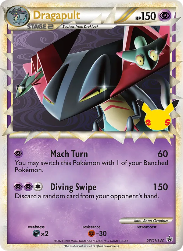 Carta Dragapult, número SWSH132/307 da coleção ESES Promos
