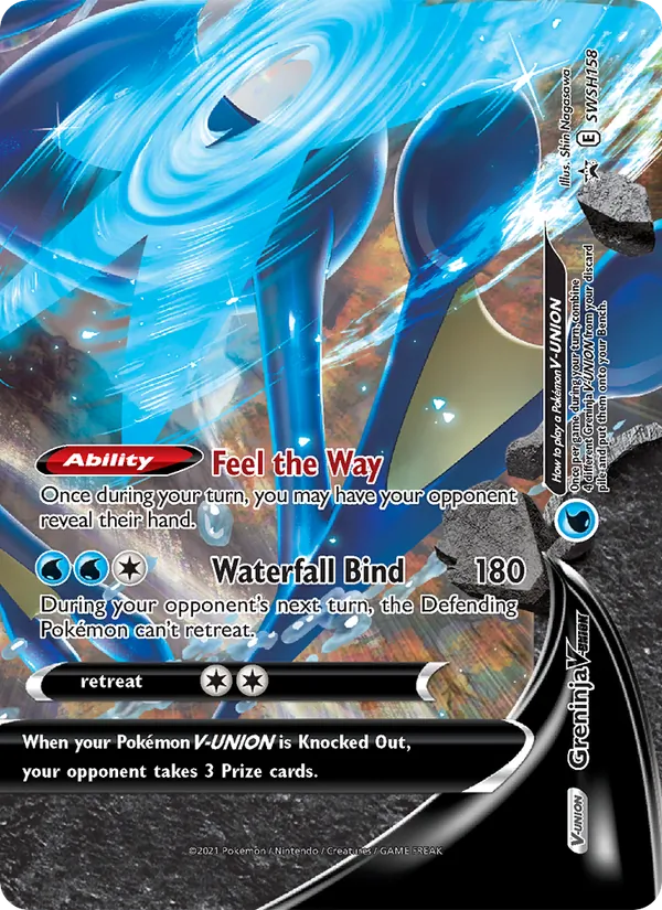 Carta Greninja V-UNIÃO, número SWSH158/307 da coleção ESES Promos