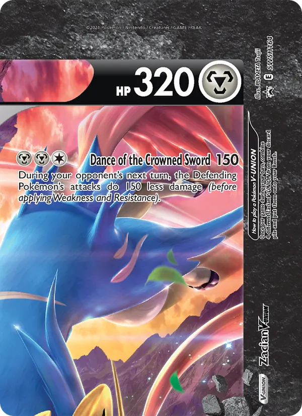 Carta Zacian V-UNIÃO, número SWSH164/307 da coleção ESES Promos