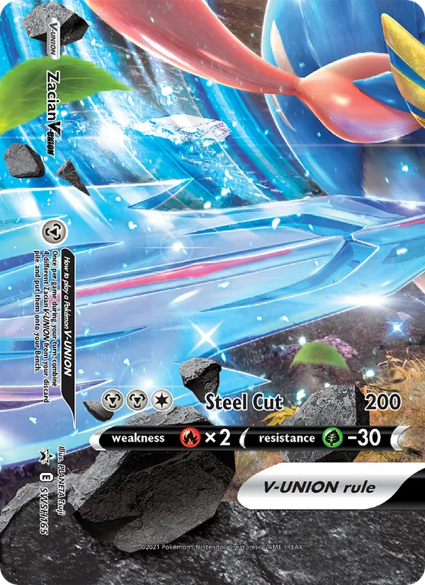 Carta Zacian V-UNIÃO, número SWSH165/307 da coleção ESES Promos