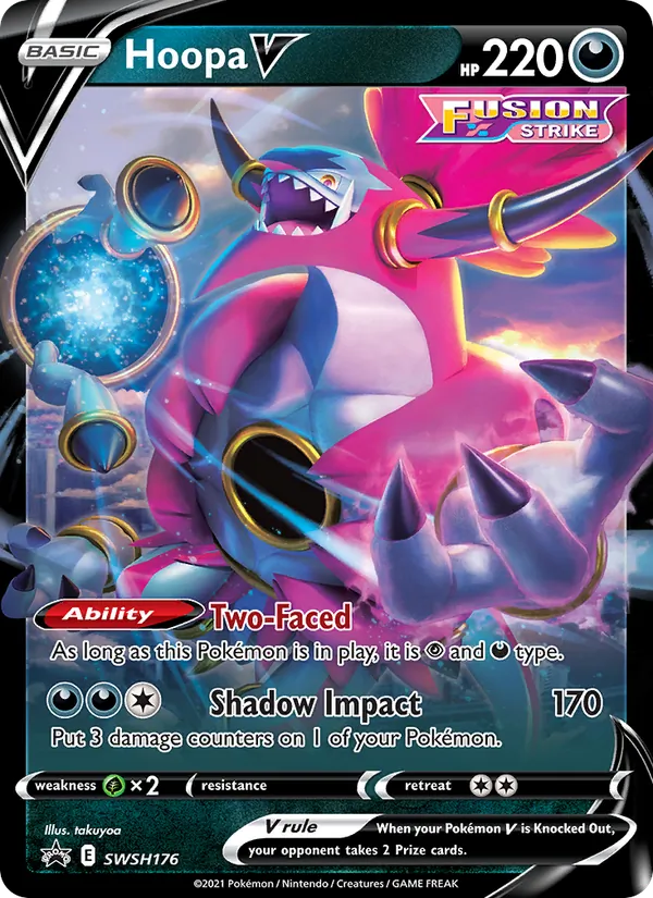 Carta Hoopa V, número SWSH176/307 da coleção ESES Promos