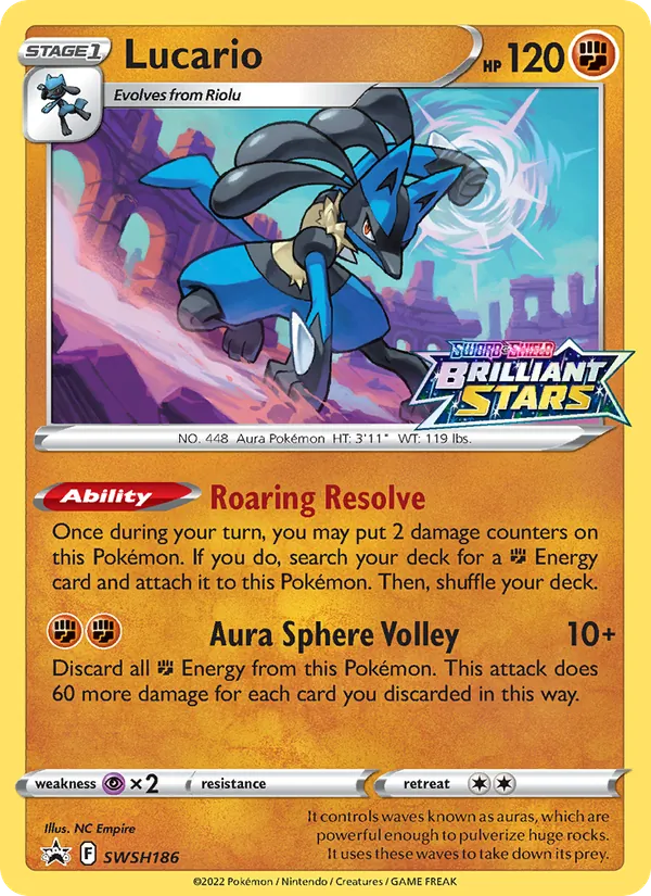 Carta Lucario, número SWSH186/307 da coleção ESES Promos