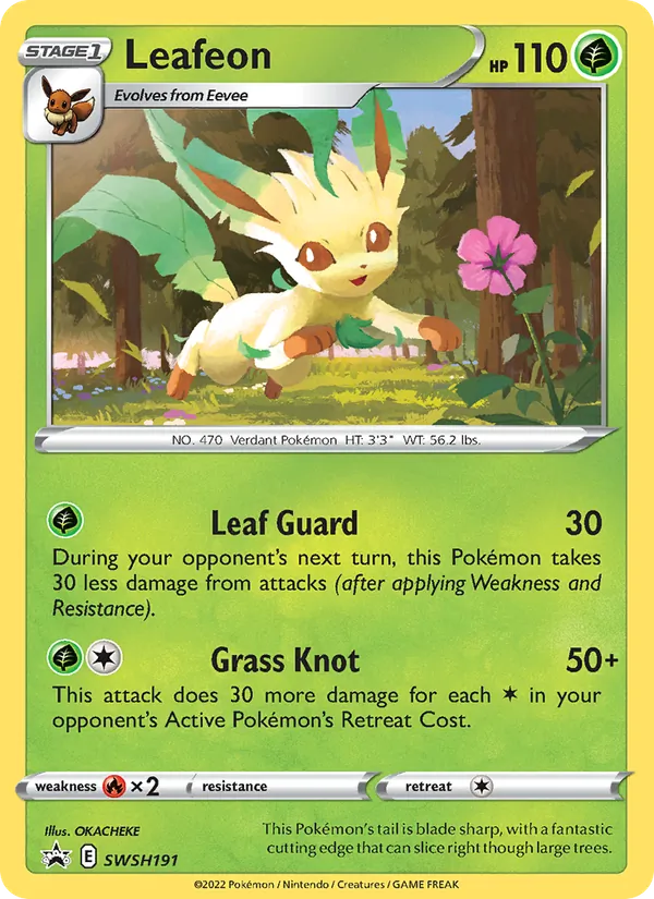 Carta Leafeon, número SWSH191/307 da coleção ESES Promos