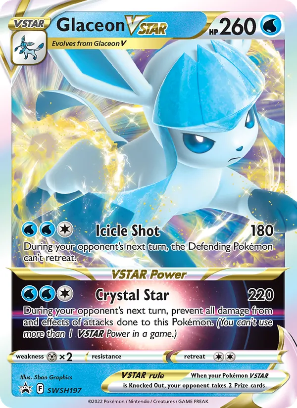 Carta Glaceon V-ASTRO, número SWSH197/307 da coleção ESES Promos