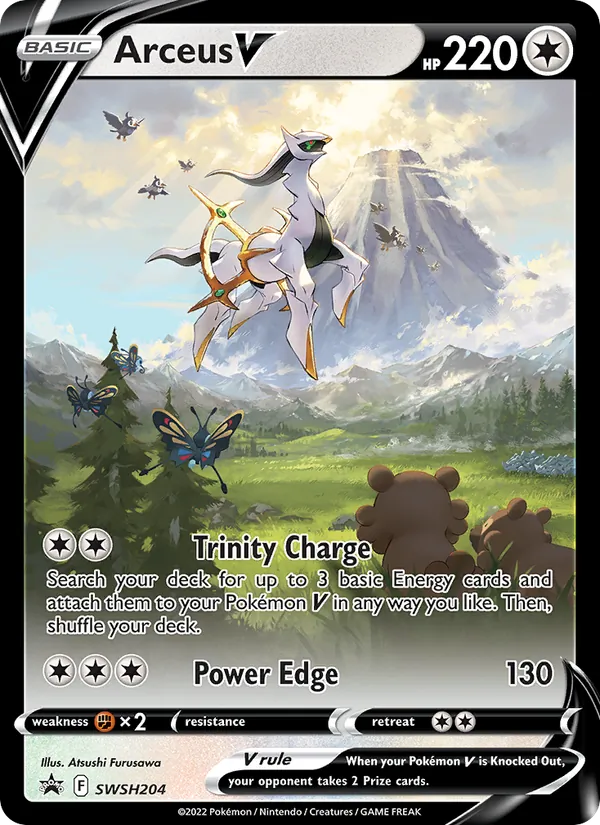 Carta Arceus V, número SWSH204/307 da coleção ESES Promos
