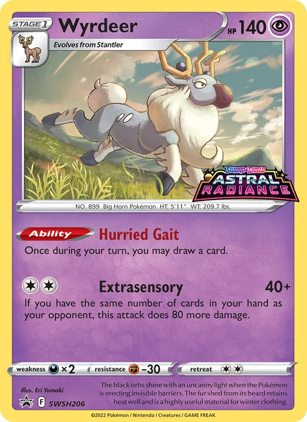 Carta Wyrdeer, número SWSH206/307 da coleção ESES Promos