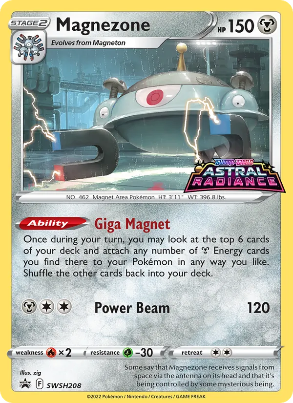 Carta Magnezone, número SWSH208/307 da coleção ESES Promos